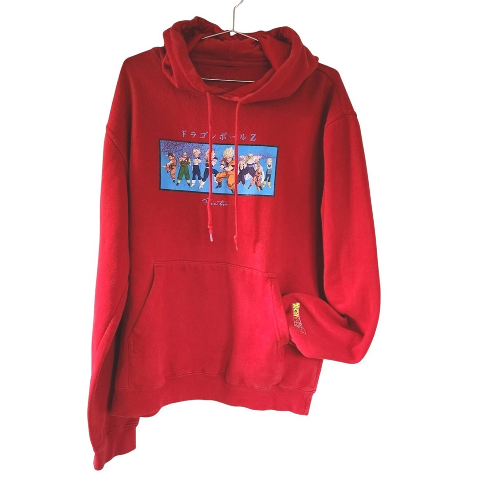Primitive Dragon Ball Z Hoodie Mens Medium Red Anime Graphic Pullover Goku 90s